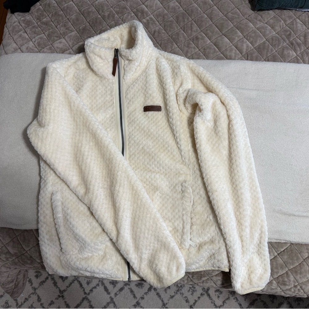Columbia Off-White Women’s Fleece Jacket Sz Small